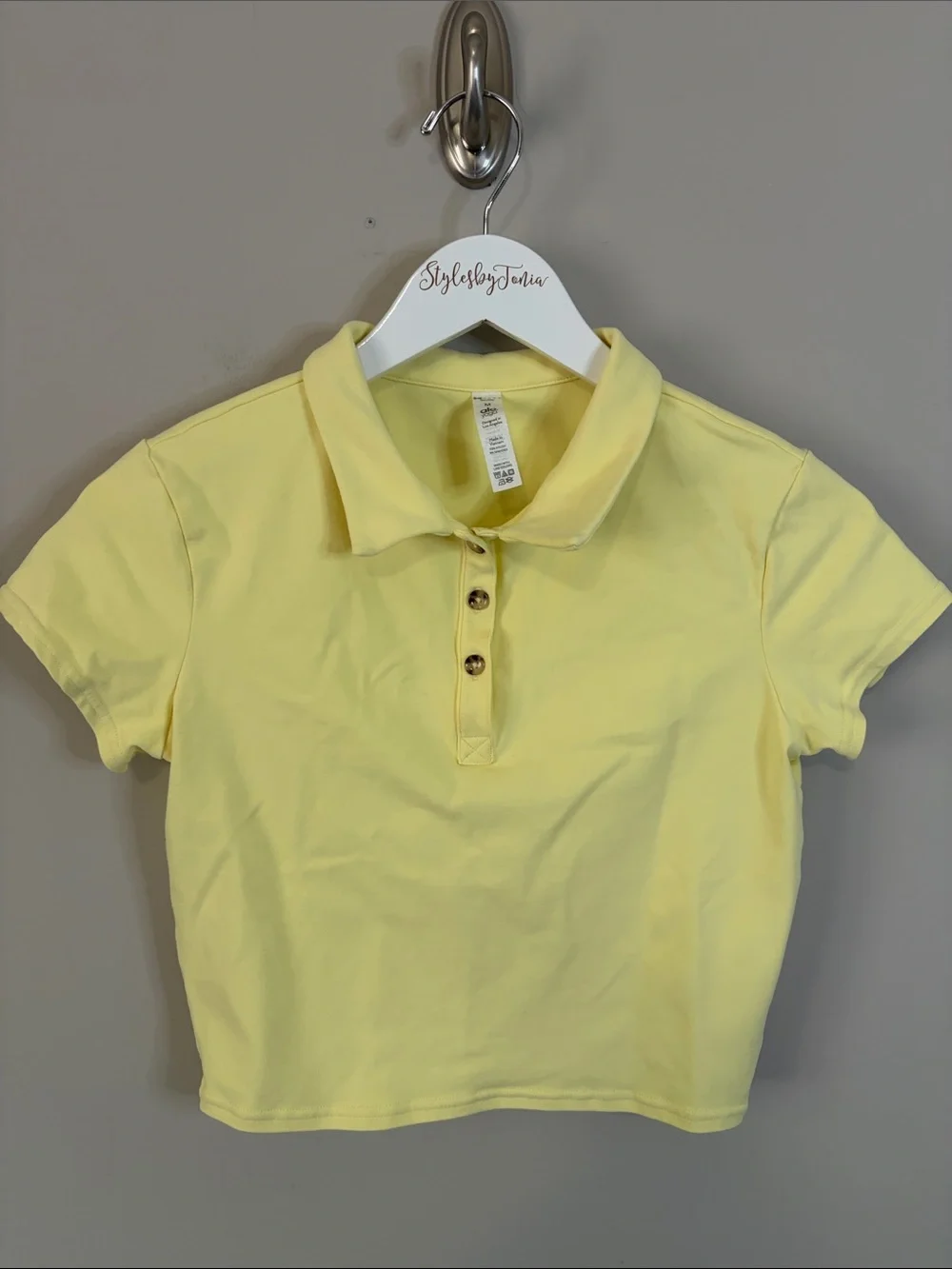 Alo Yoga SET Varsity Tennis Skirt Polo Shirt Buttercup yellow Top M Skirt L